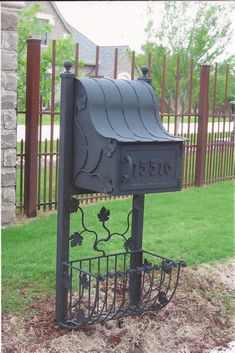 mail boxes for metal gates|wrought iron fence mailbox.